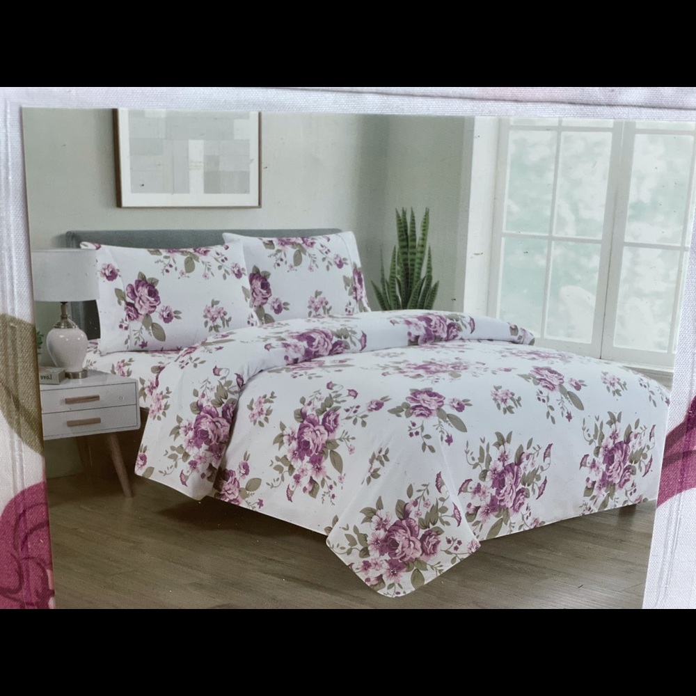 Queen size 4PCS bed sheets set,deep pocket,New, floral